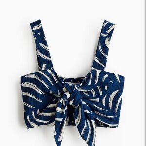 Navy and White Patterned H&M‎ Crop Top
